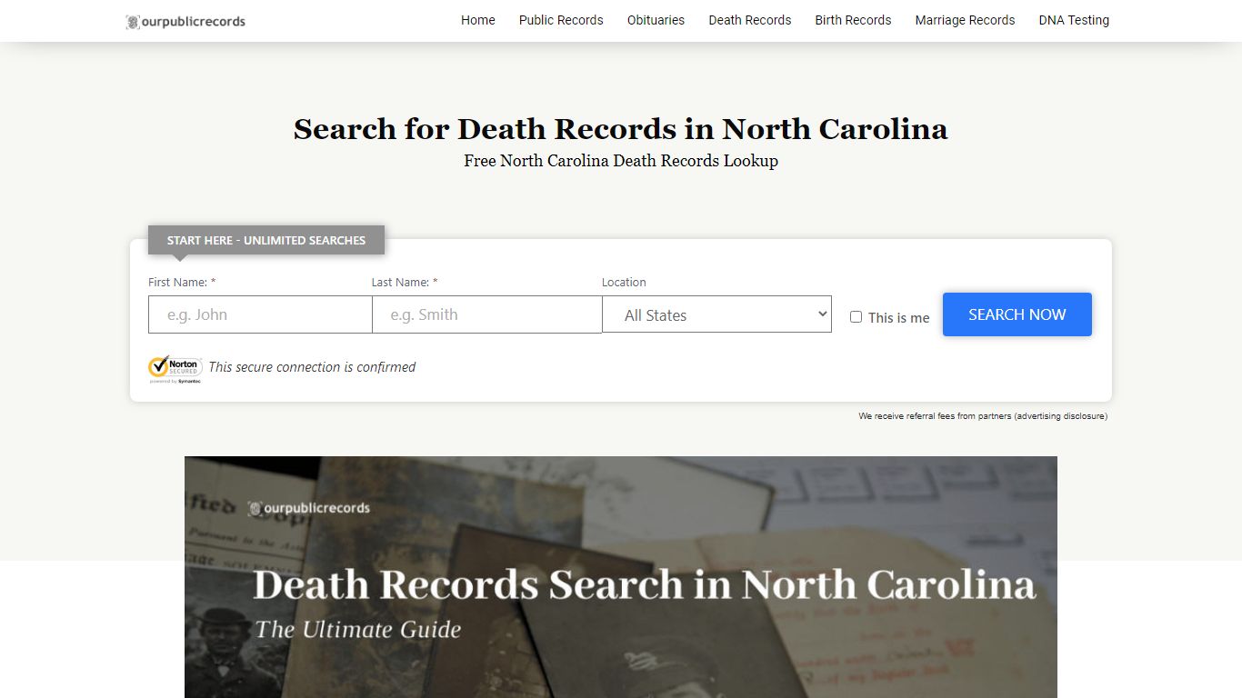 Search for Death Records in North Carolina - Public Records Search