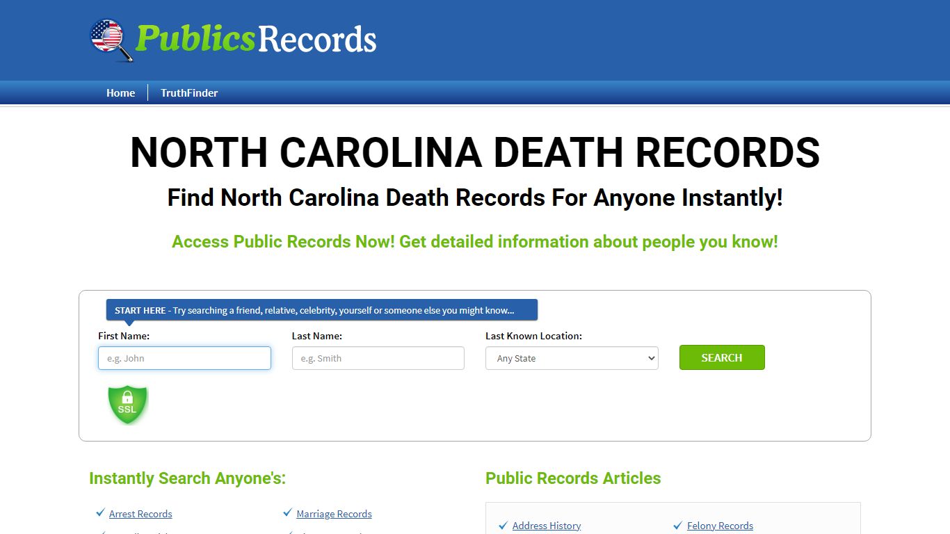 Find North Carolina Death Records For Anyone Instantly!